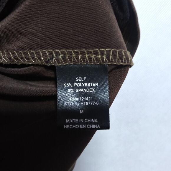 Ellison Gold Bronze Metallic Stretch Short Sleeve Top Size M - Picture 7 of 8